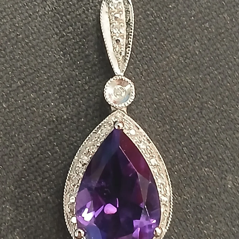 Amethyst Teardrop Pendant - Picture 2 of 6